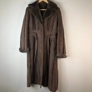 Vintage Womens SAWYER OF NAPA Coat Brown Shearling